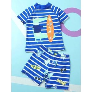 Baby boy swim set, rush guard and shorts, size 24 months